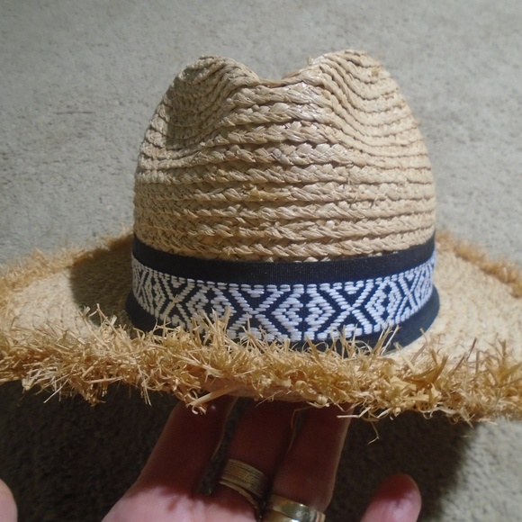 TARGET Fringe Trim Raffia Ribbon Banded Sun Hat - Picture 4 of 11